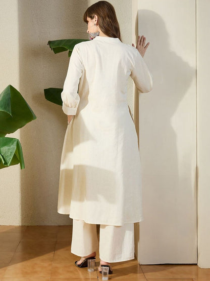 Women Printed Pure Cotton Kurta with Palazzos