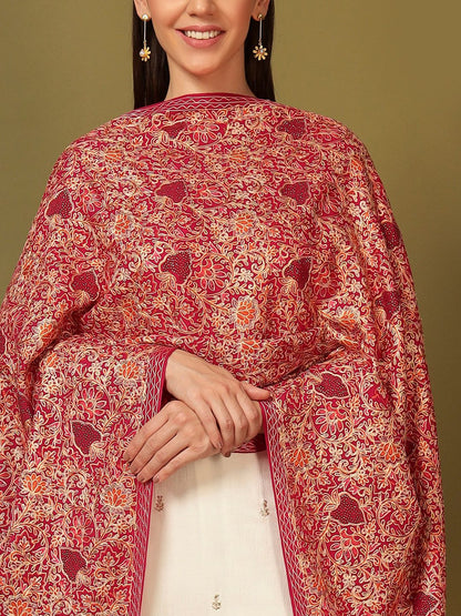 Dhiyona PA Hunar Floral Nalki Embroidered Woolen Shawl