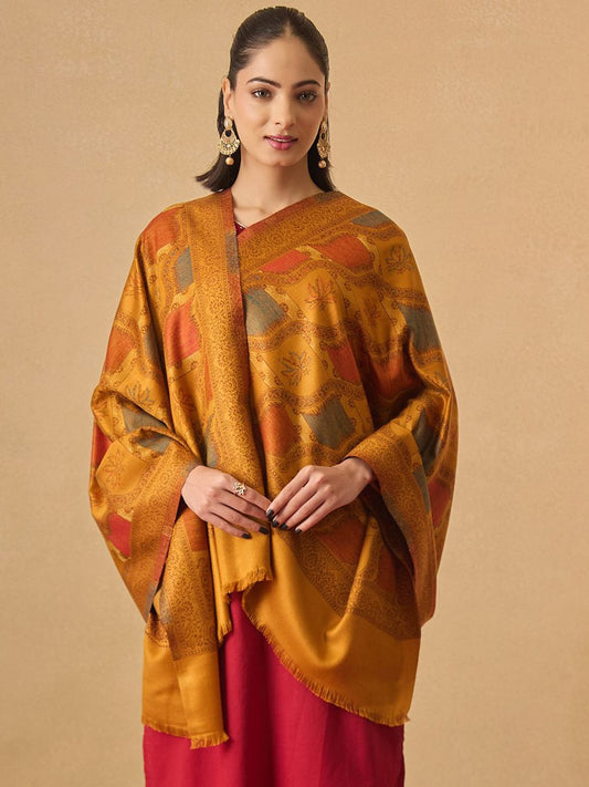 Dhiyona PA Shameem Ethnic Motifs Woven Design Kani Woolen Shawl