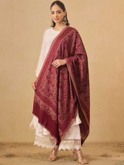 Dhiyona PA Floral Printed Woollen Acrylic Shawl