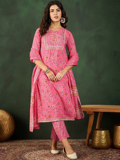Dhiyona SN Women's Printed Pure Cotton Kurta Set
