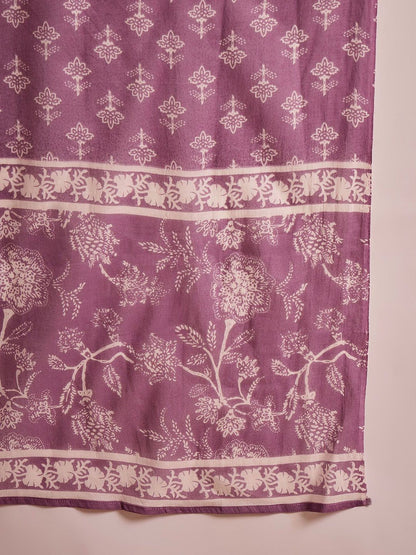 Dhiyona SN Women's Printed Pure Cotton Straight Kurta & Trousers With Dupatta