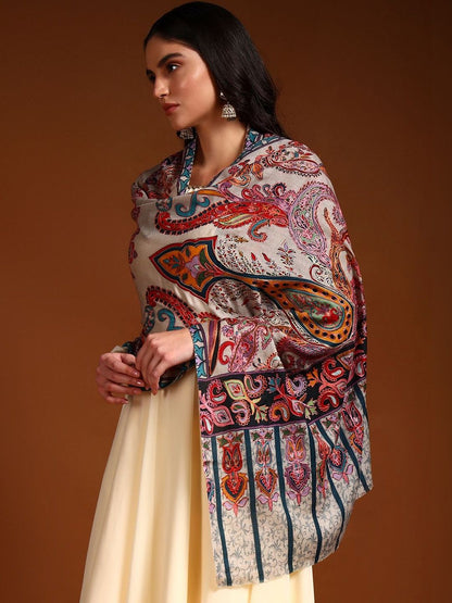Dhiyona PA Women Abstract Embroidered Shawl