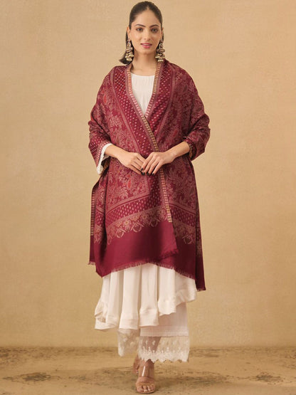 Dhiyona PA Floral Printed Woollen Acrylic Shawl