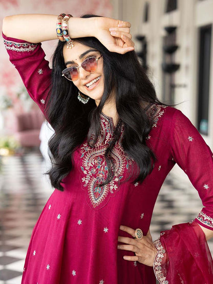 Dhiyona CH Embroidered A-line Kurta with Salwar