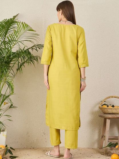 Women Solid Kurta with Trousers