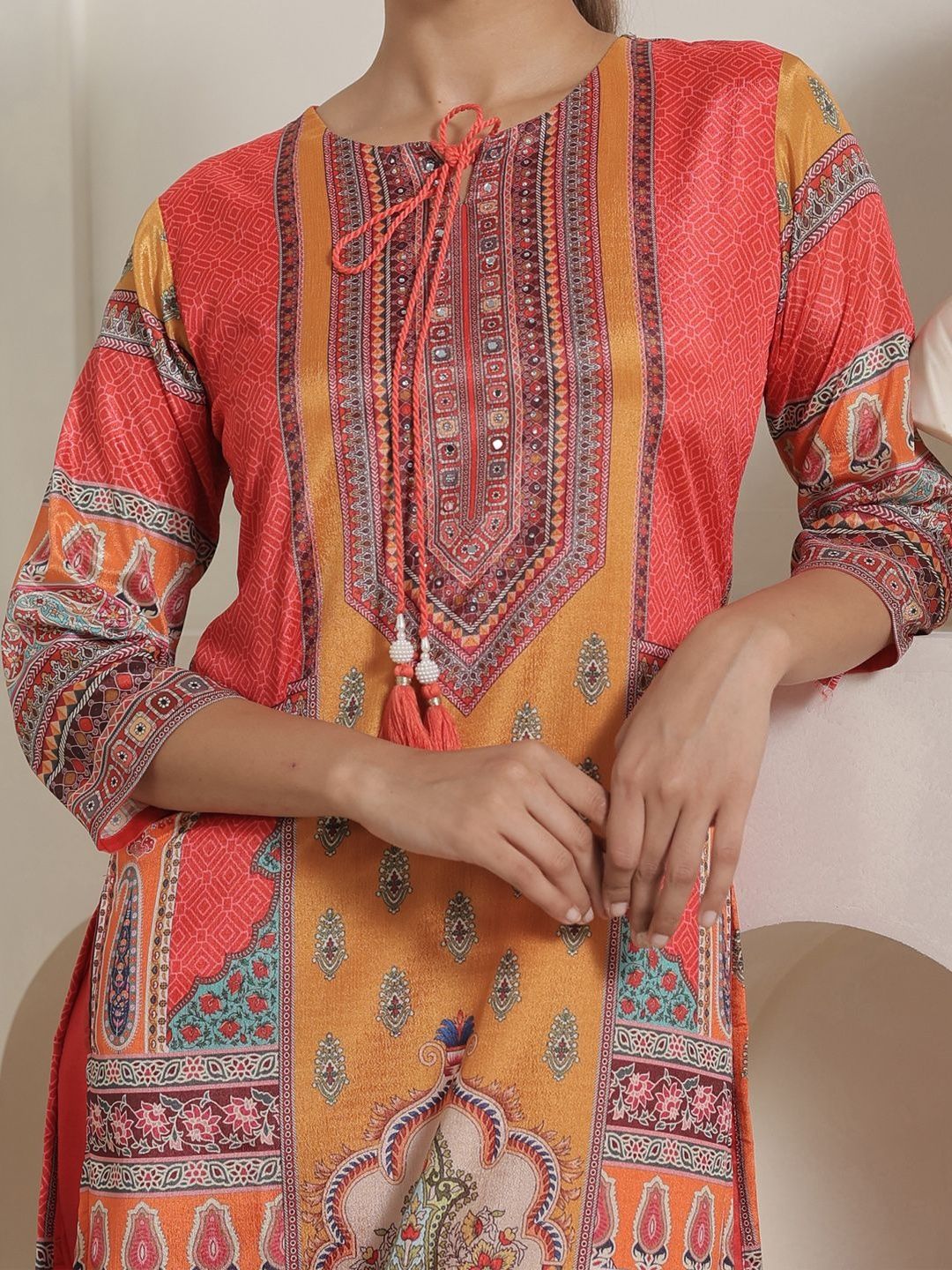 Women Ethnic Motifs Printed Regular Kurta With Trousers & Dupatta