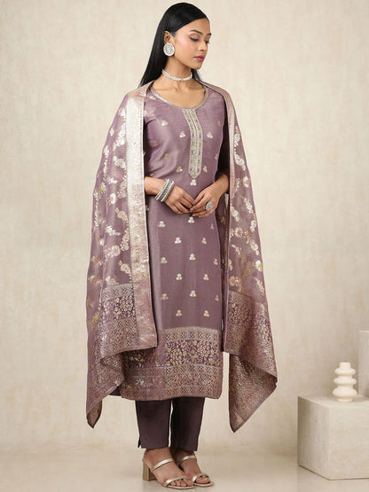 Dhiyona SO Women's Ethnic Motifs Woven Design Kurta With Trousers & Dupatta