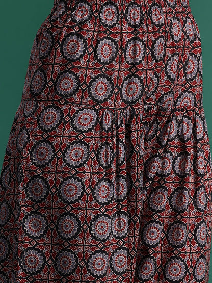 Dhiyona IE Ajrakh Printed Regular Pure Cotton Kurta with Salwar