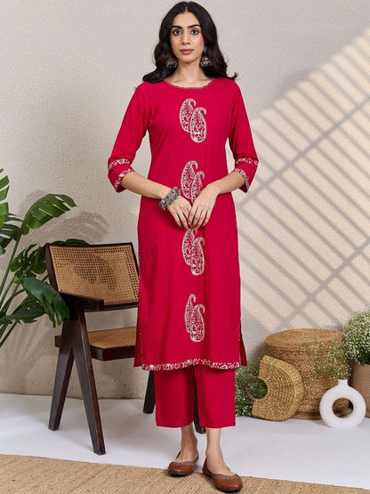 Women Paisley Printed Regular Pure Cotton Kurta with Trousers & With Dupatta