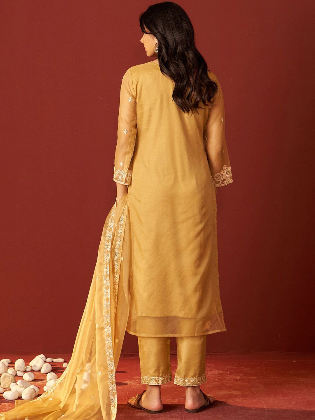 Women Ethnic Motifs Embroidered Kurta with Pyjama & Dupatta