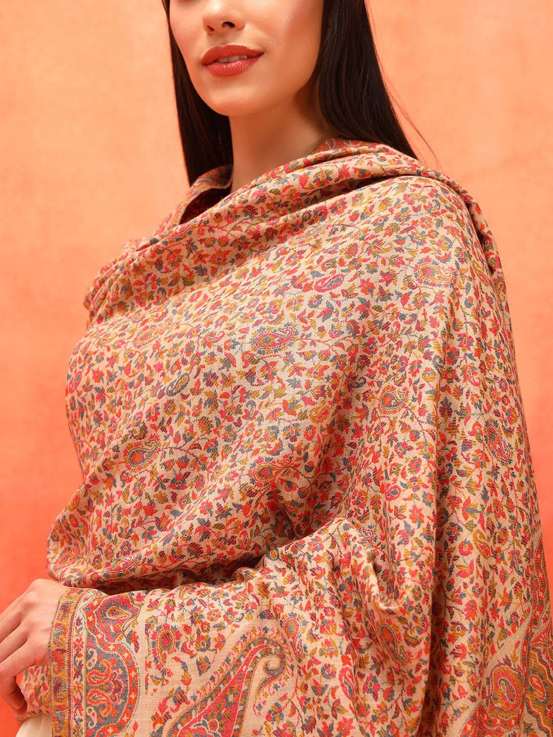 Dhiyona PA Floral & Paisley Woven Design Woollen Shawl