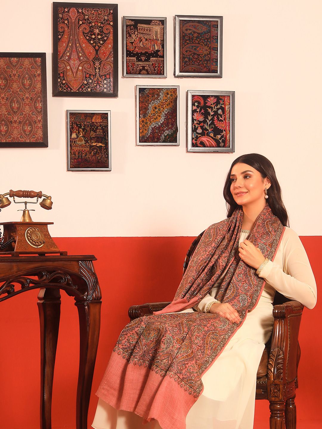 Dhiyona PA Paisley Embroidered Shawl