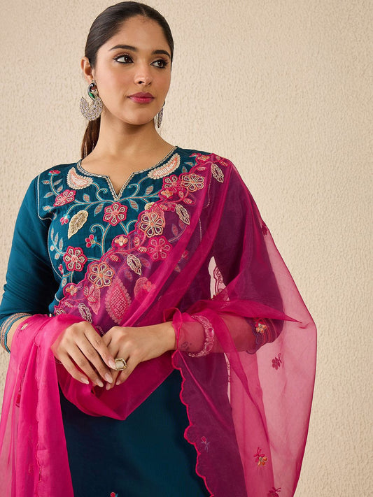 Dhiyona IE Women's Women Ethnic Motifs Printed Kurta with Trousers & Dupatta