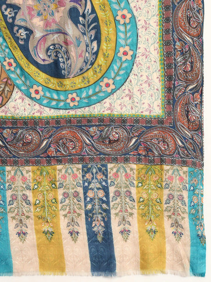 Dhiyona PA Ethnic Motifs Embroidered Woollen Shawl