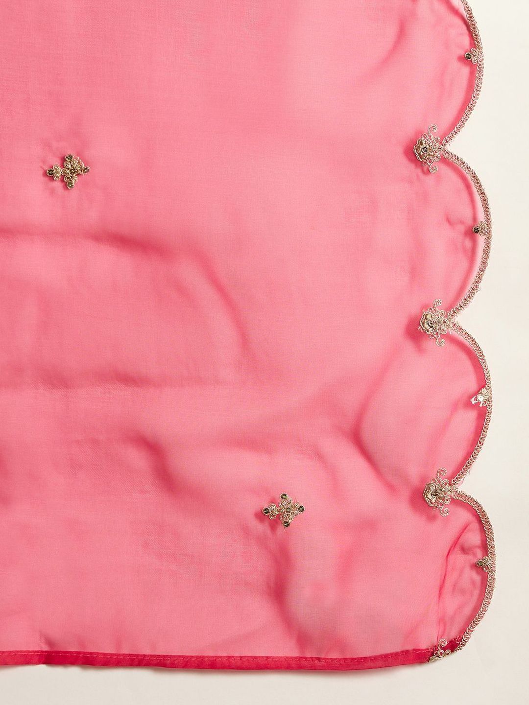 Ethnic Motifs Embroidered Panelled A-Line Kurta with Trousers & Dupatta