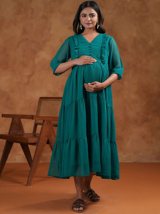 Dhiyona AY Women's Fit & Flared Maternity Ethnic Dresses