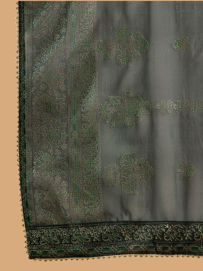 Ethnic Motifs Printed Straight Liva Kurta with Palazzos & Dupatta