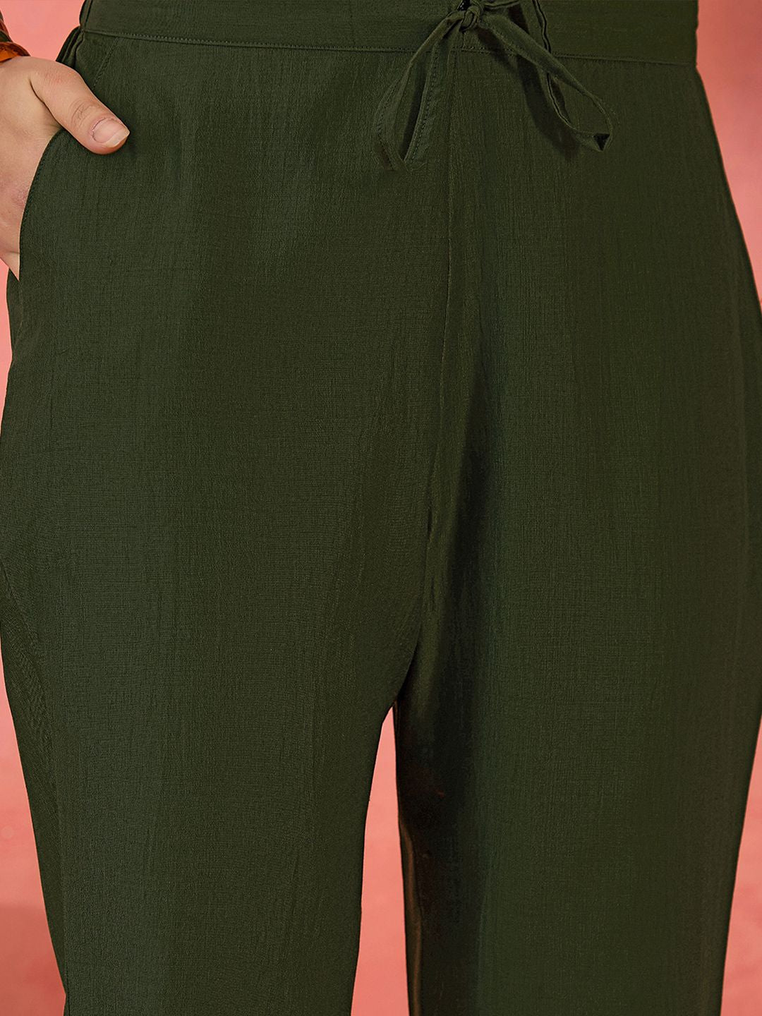 Dhiyona SN Women's Yoke Design V-Neck A-Line kurta & Trousers With Dupatta