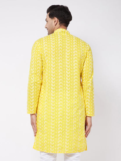 Men's Mustard Pure Cotton Straight Kurta
