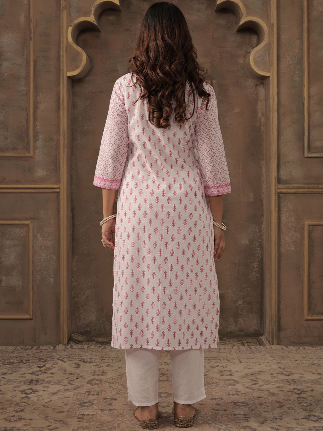 Women Ethnic Motifs Printed Regular Pure Cotton Kurta with Trousers & With Dupatta