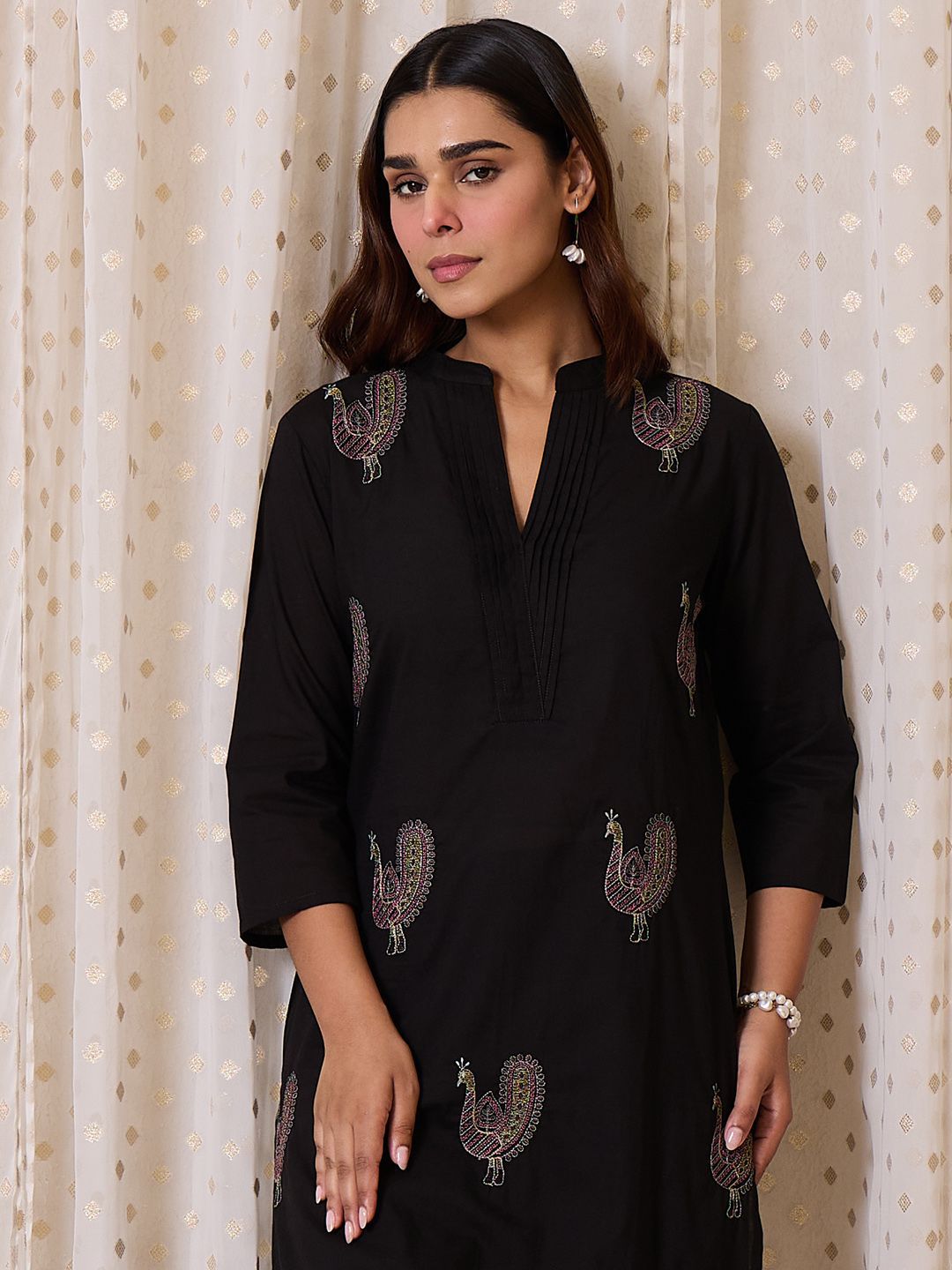 Dhiyona IE Embroidered Pure Cotton Tunic With Trouser