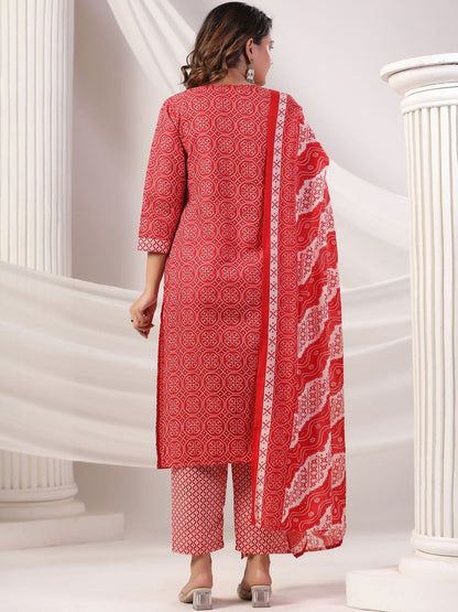 Women Ethnic Motifs Printed Regular Pure Cotton Kurta with Trousers & Dupatta