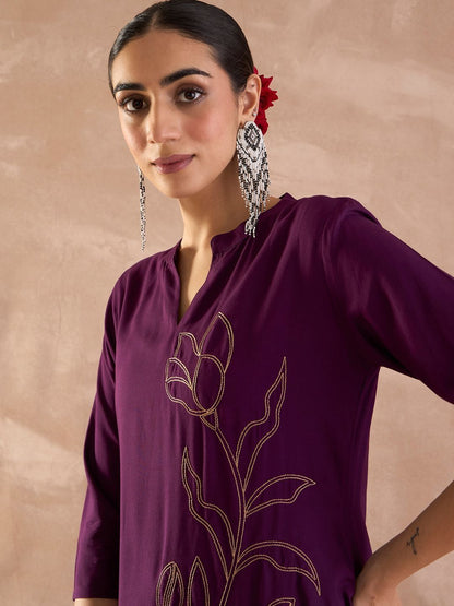 Dhiyona IE Embroidered Top With Trousers