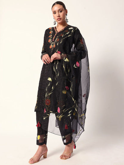 Dhiyona IS Women's Women Printed Regular Pure Cotton Kurta with Trousers & Dupatta