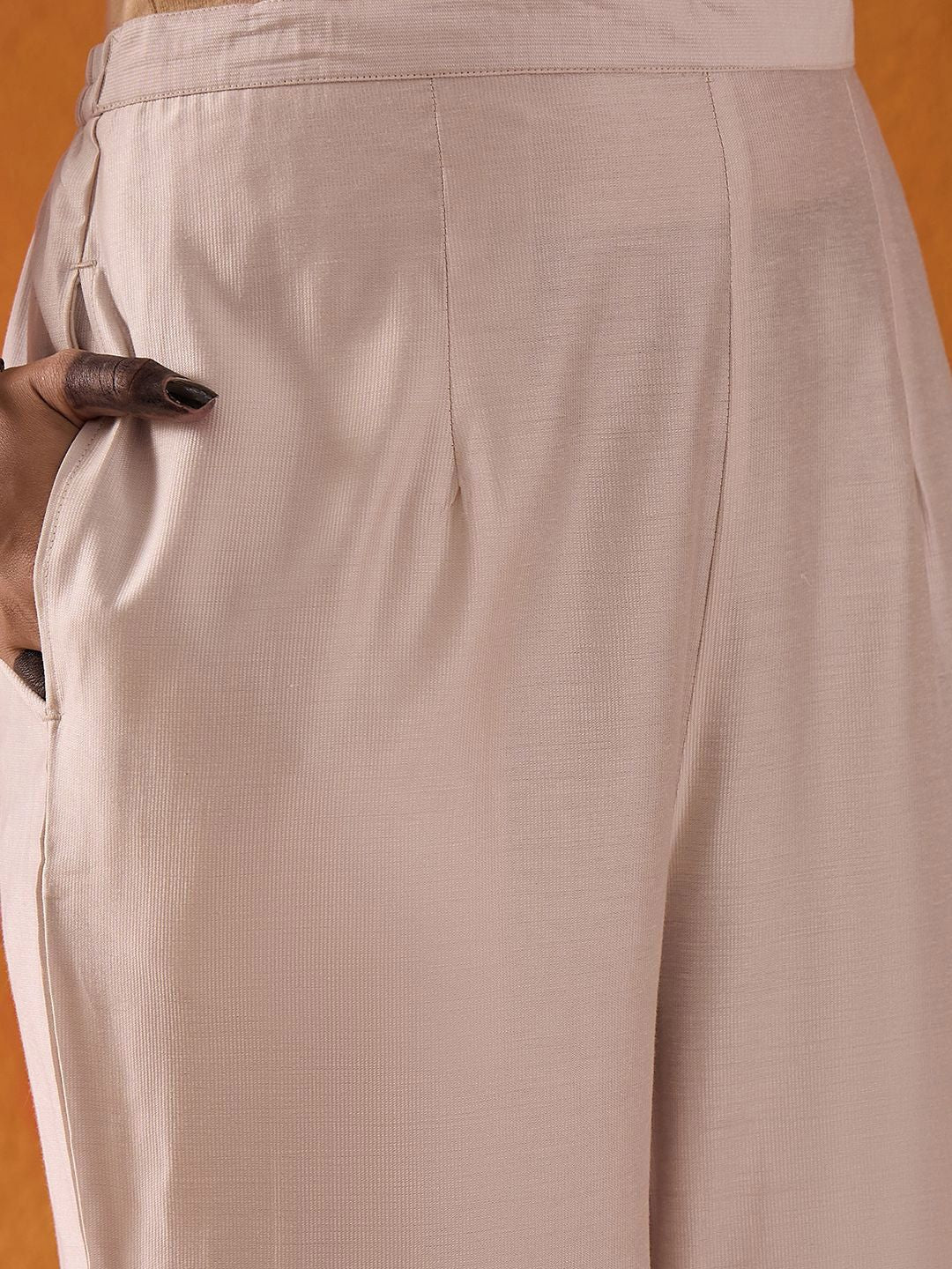 Dhiyona IE Paisley Embroidered Panelled Liva Straight Kurta With Trousers & Dupatta