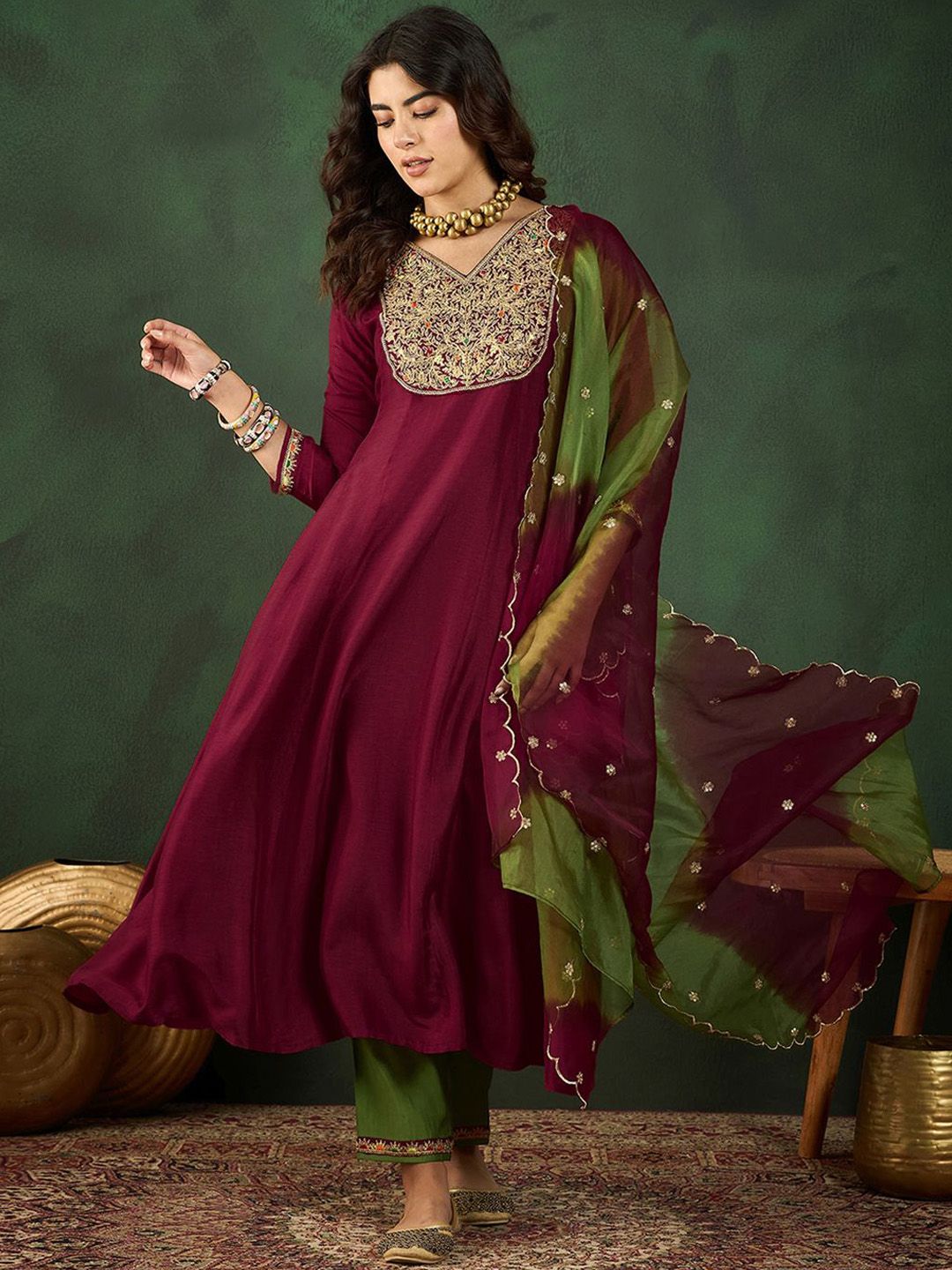 Dhiyona SN Women's Embroidered A-Line Kurta Sets