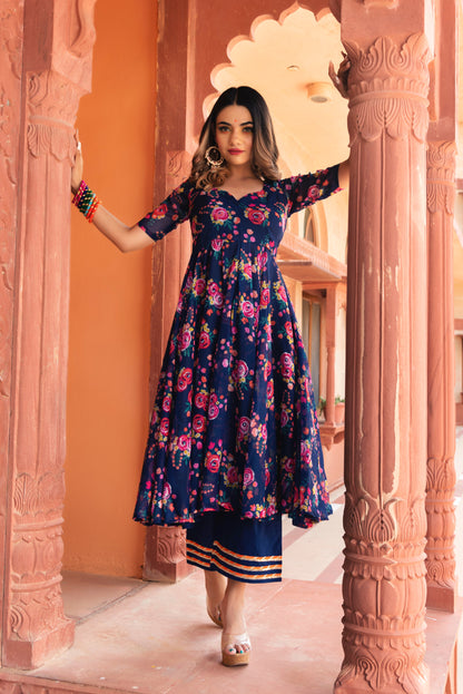 Manjari Organza Phool Jaal Anarkali Set