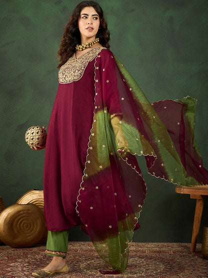 Dhiyona SN Women's Embroidered A-Line Kurta Sets