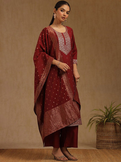 Dhiyona SO Women's Women Floral Embroidered Kurta with Palazzos & Dupatta