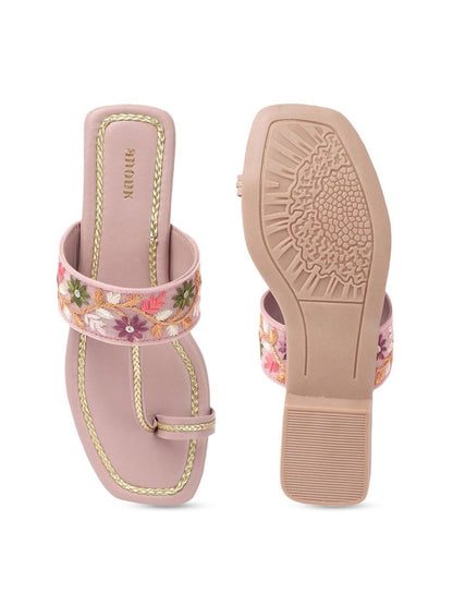 Dhiyona AK Women Embroidered Open Toe Flats