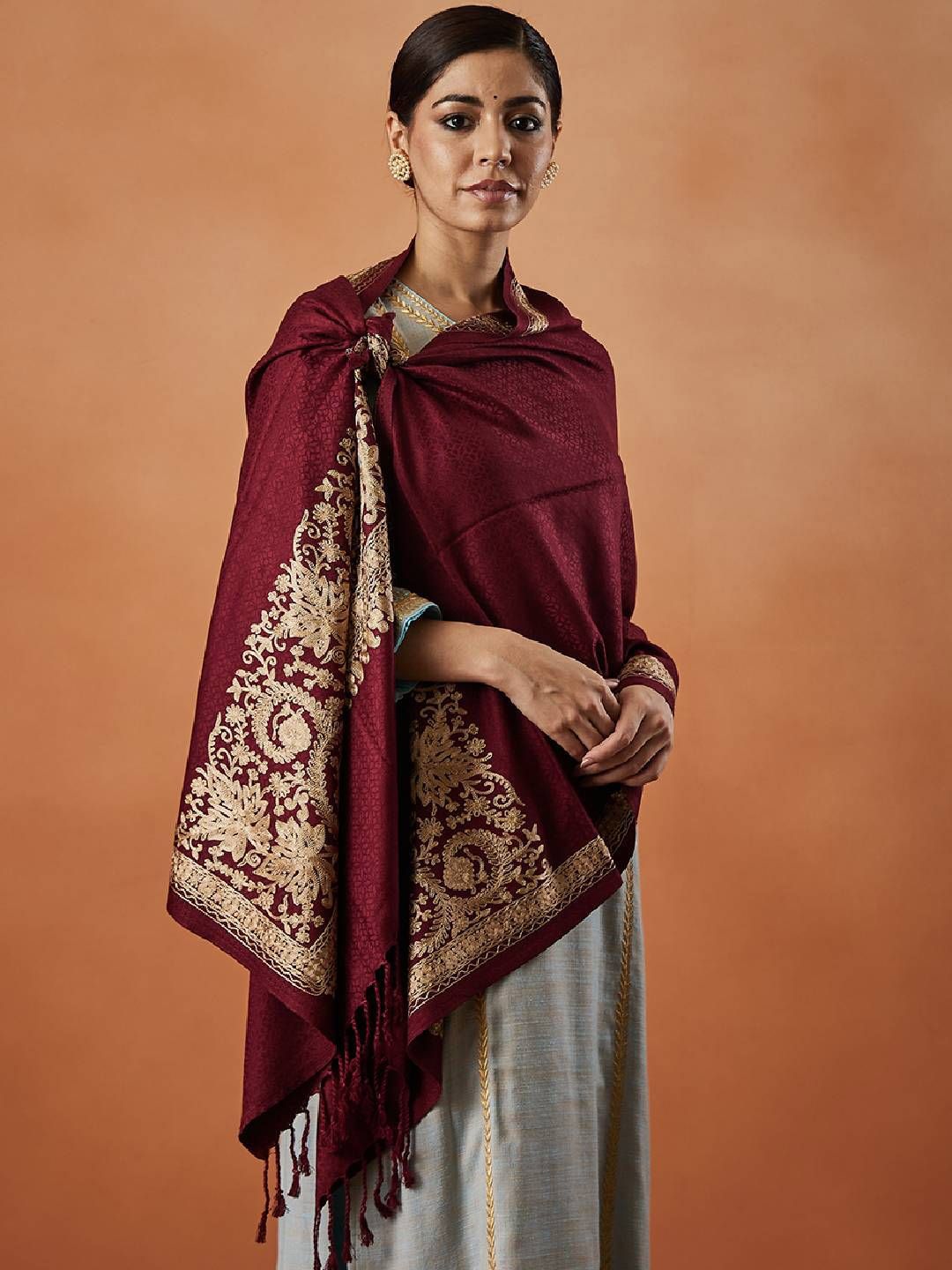 Dhiyona PA Vasant Aari Paisley Embroidered Shawl