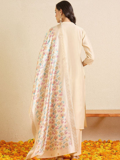 Women Ethnic Motifs Embroidered Regular Thread Work Kurta with Trousers & With Dupatta