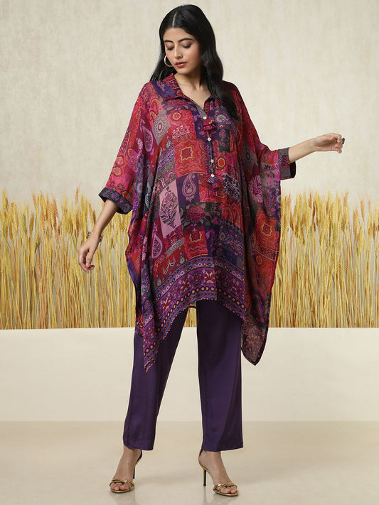Dhiyona SO Women's Women Paisley Printed Regular Kurta with Trousers