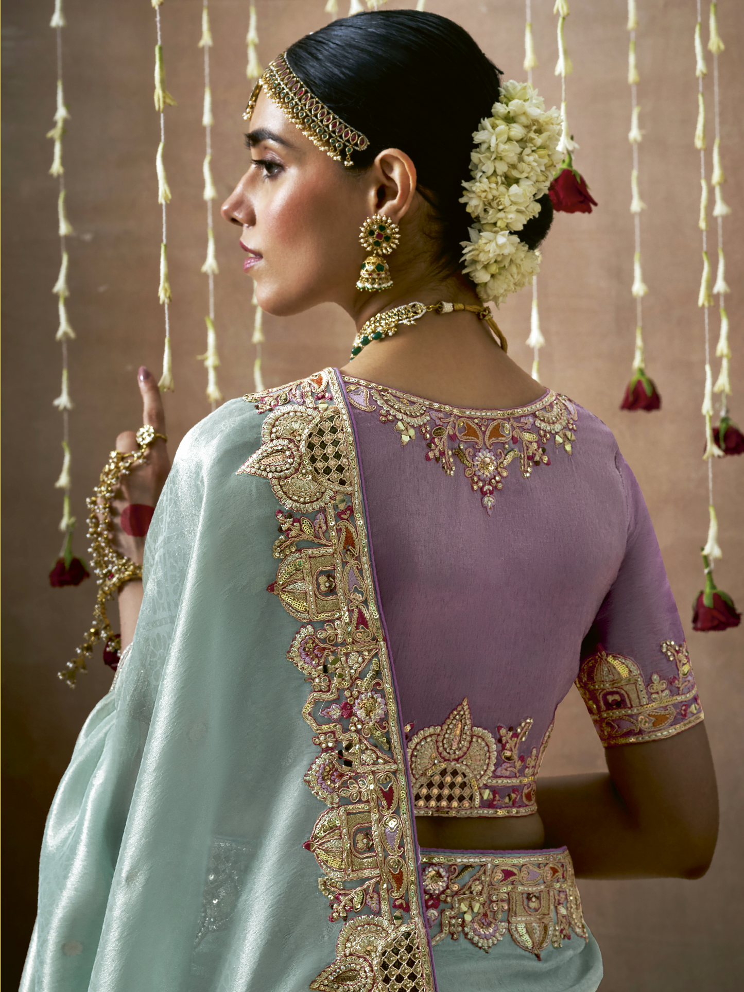 Dhiyona KM Women  Sky Blue Tissue Silk Saree