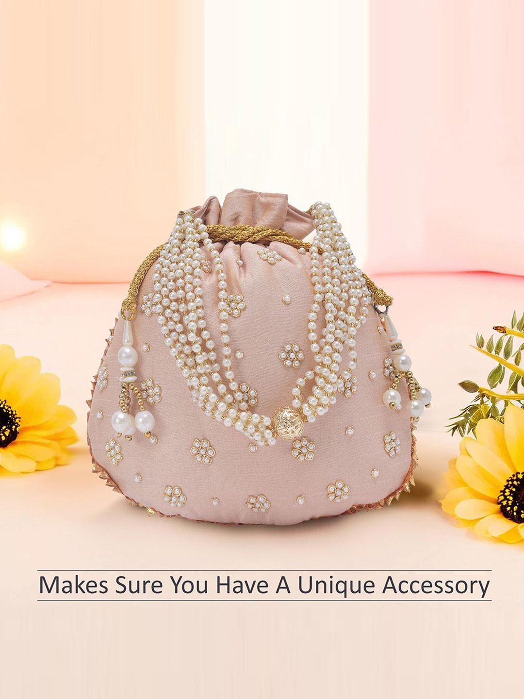 Dhiyona NR Set Of 2 Embroidered Potli Clutches