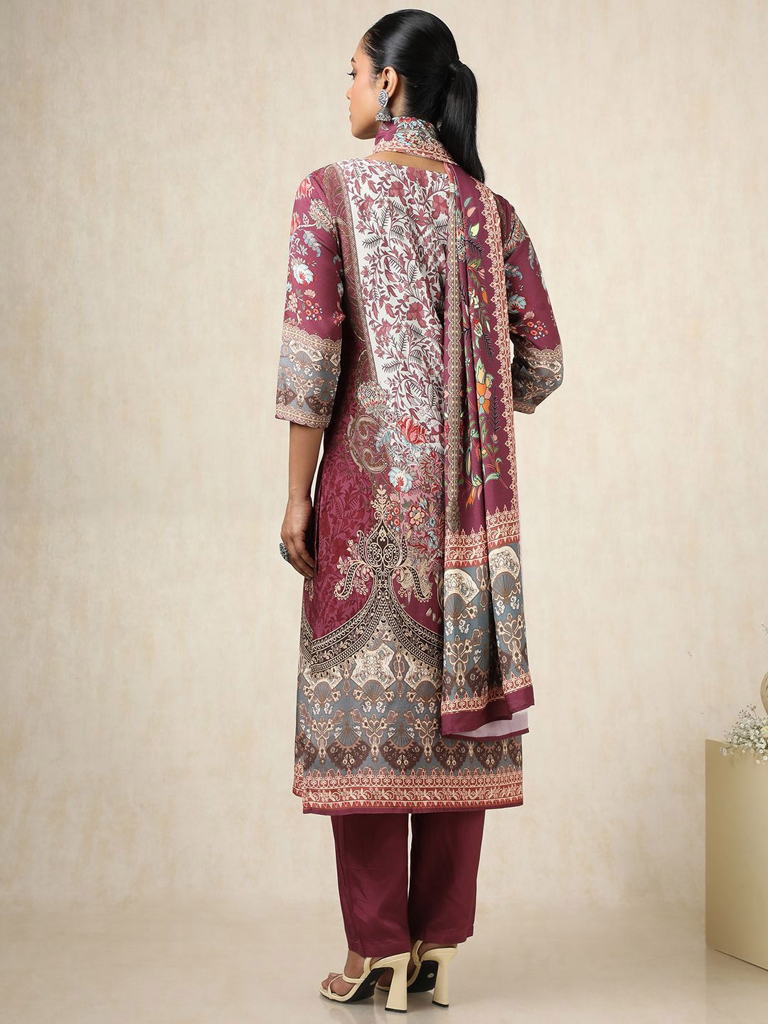 Dhiyona SO Women's Women Ethnic Motifs Printed Regular Pure Cotton Kurta with Trousers & With Dupatta