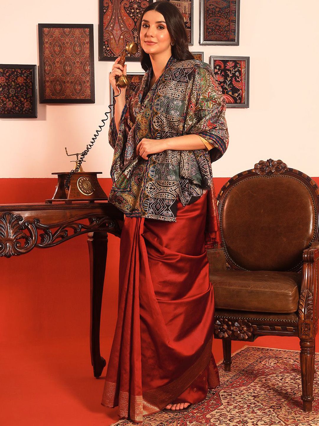 Dhiyona PA Paisley Embroidered Shawl