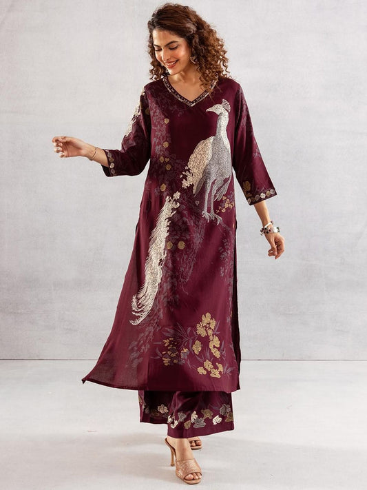 Dhiyona IS Women's Women Animal Printed Kurta with Palazzo