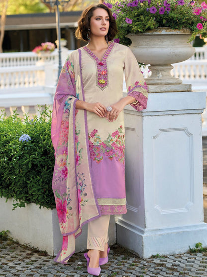 Dhiyona IE Women's Women Embroidered Kurta with Trousers & Dupatta