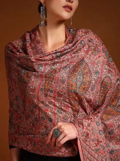Dhiyona PA Women Ethnic Motifs Embroidered Shawl