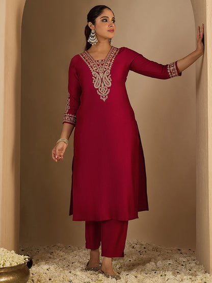 Dhiyona IE Embroidered Tunic With Trousers Co-Ords
