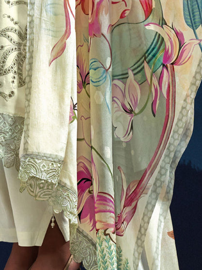 Women Floral Embroidered Regular Thread Work Kurta with Trousers & With Dupatta