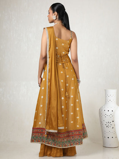 Dhiyona SO Women's Women Alina Cut Floral Regular Sequinned Kurta with Palazzos & With Dupatta