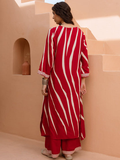 Dhiyona SN Women's Striped Kurta with Palazzo