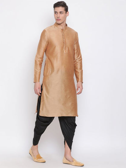 Men's Black Silk Blend Straight Dhoti